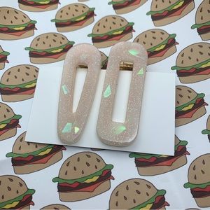 Handmade Set of 2 Resin Hair Clips